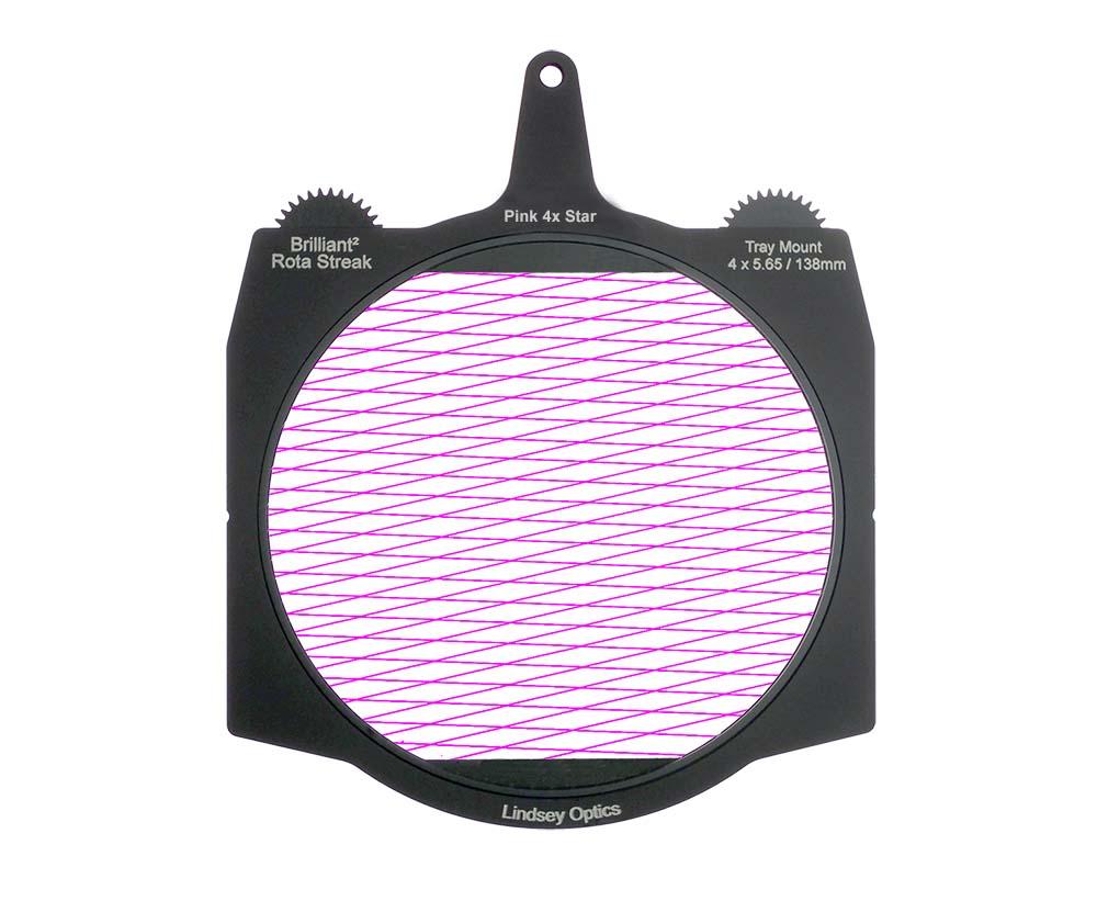 [L-4565-RSTREAK-PINK-4STAR] Lindsey Optics - Brilliant² 4x5.65" Rota-Streak™ PINK 4 Point Star