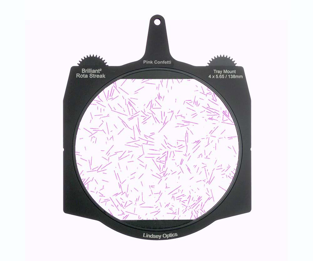 [L-4565-RSTREAK-PINK-CONFETTI] Lindsey Optics - Brilliant² 4x5.65" Rota-Streak™ PINK Confetti