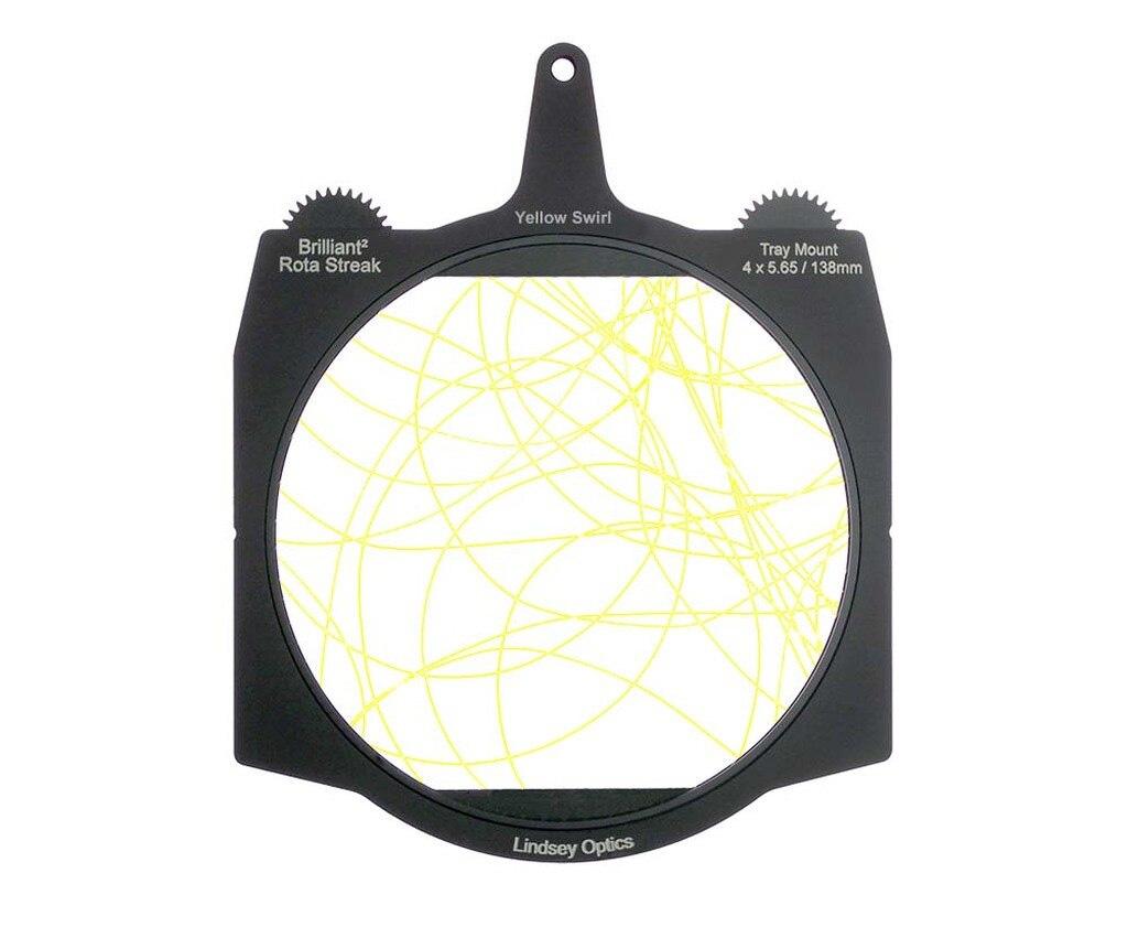 [L-6666-RSTREAK-YELLOW-SWIRL] Lindsey Optics - Brilliant² 6.6x6.6" Rota-Streak™ YELLOW Swirl