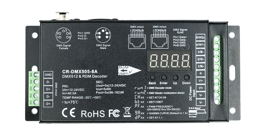 [CR-DMX605-8A] Cinerider - Led Driver 5X8A