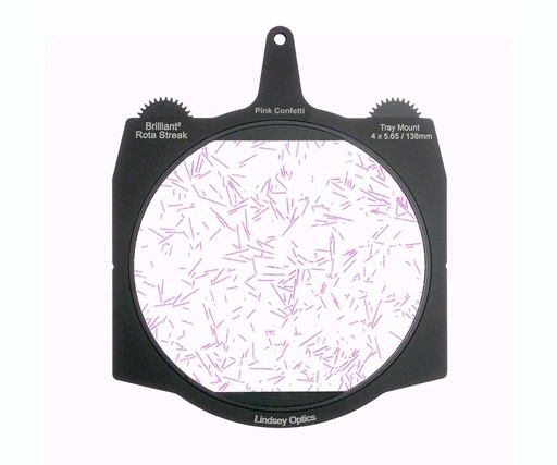 [L-6666-RSTREAK-PINK-CONFETTI] Lindsey Optics - Brilliant² 6.6x6.6" Rota-Streak™ PINK Confetti