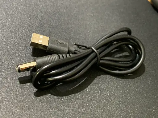 [COR.001.026] Exalux - Power USB-A Plug to DC Jack 2.1x5.5mm Female Black - 25cm